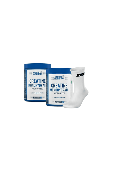 Pack 2 Creatinas 500 grs Applied Nutrition + Calcetines RAW