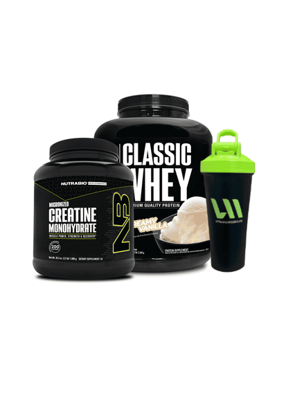 Proteina Nutrabio 5 lbs + Creatina 1 KG + Shaker