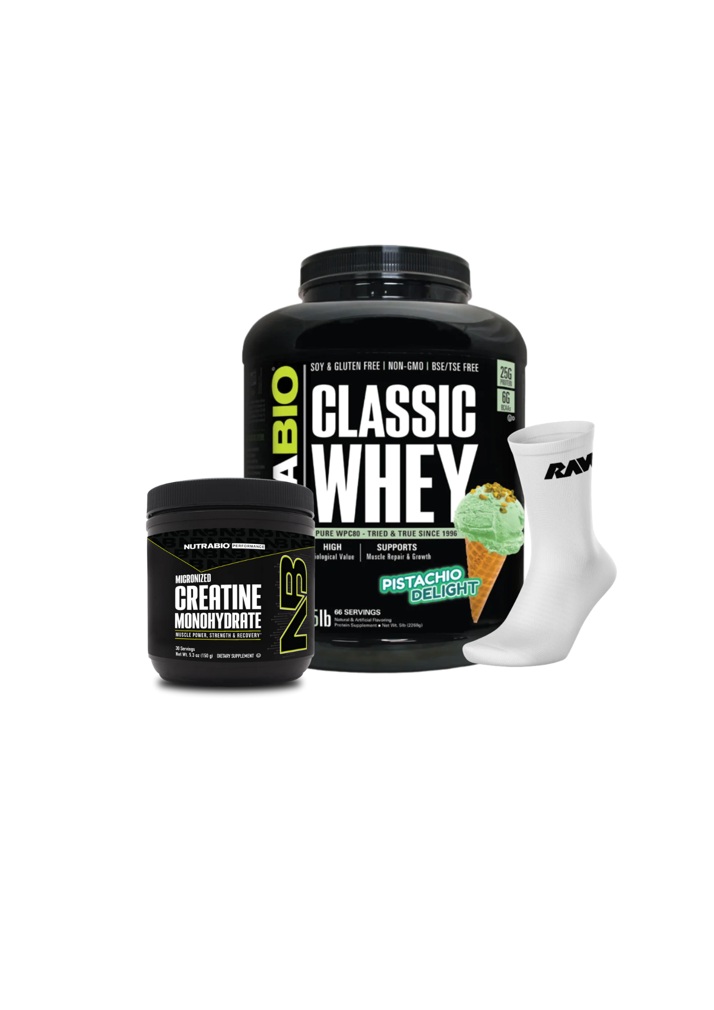 Classic Whey 5LB + Creatina 150 grs + Calcetines RAW