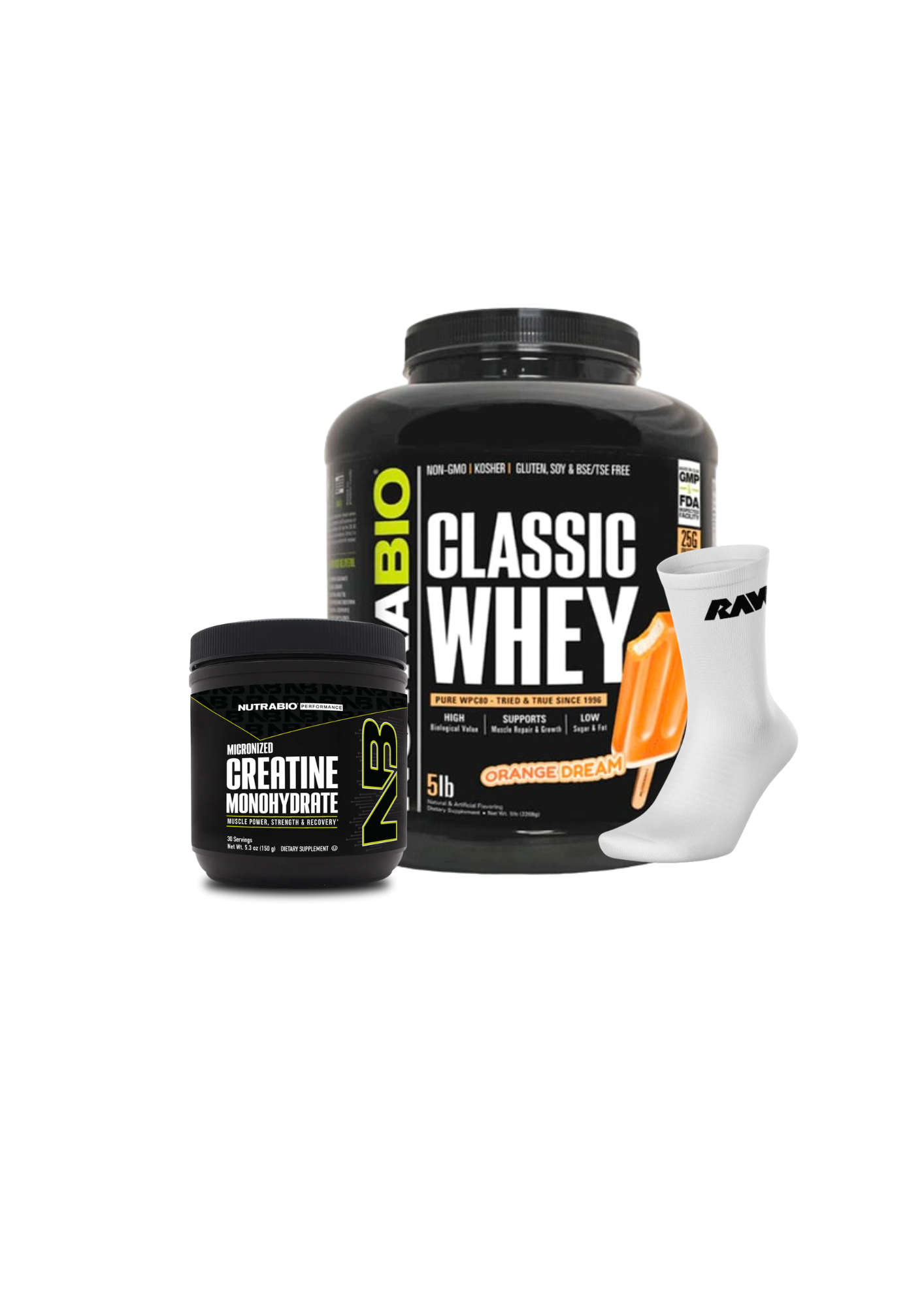 Classic Whey 5LB + Creatina 150 grs + Calcetines RAW