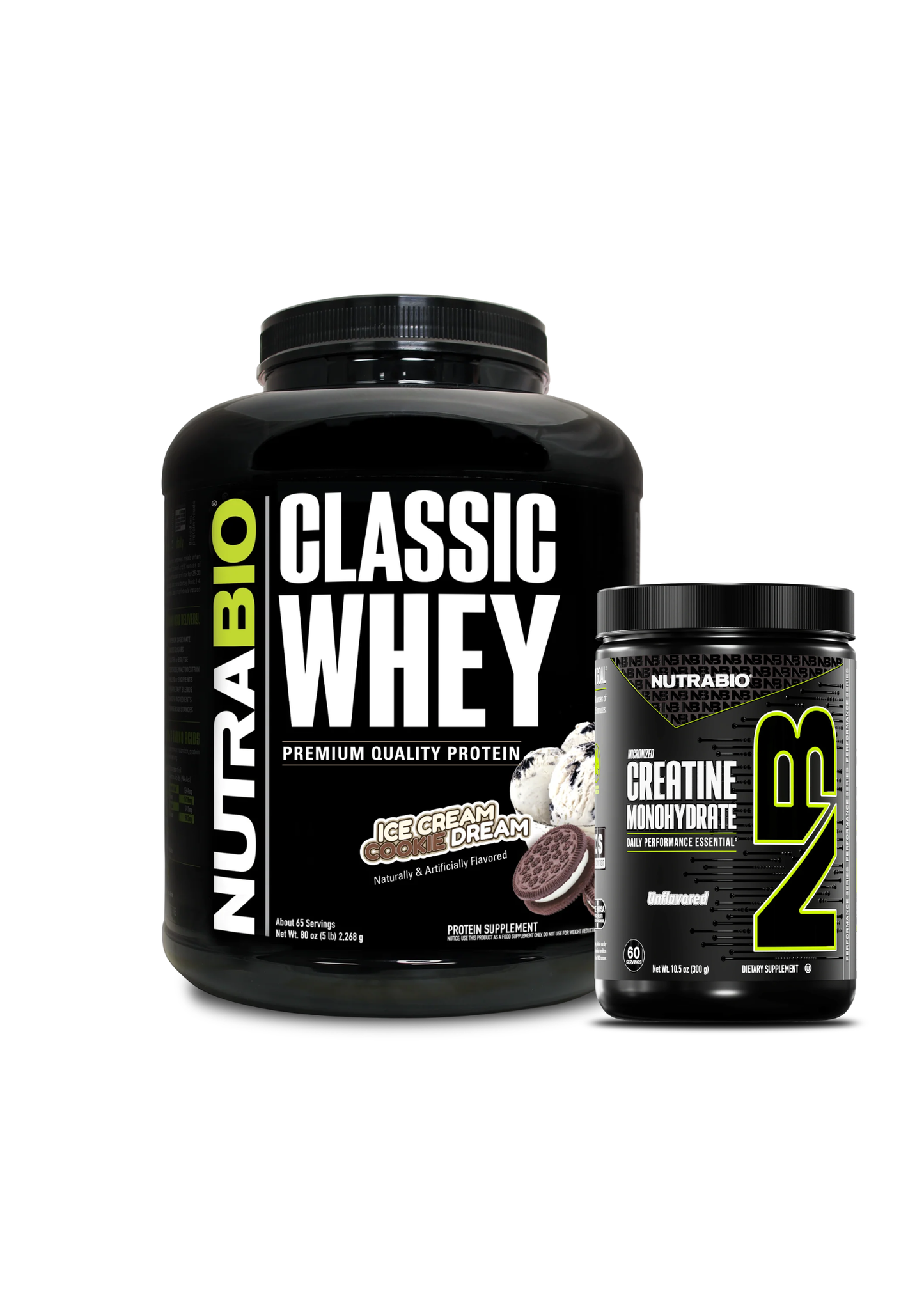 Proteina Nutrabio 5 lbs + Creatina 300 grs + Shaker VM