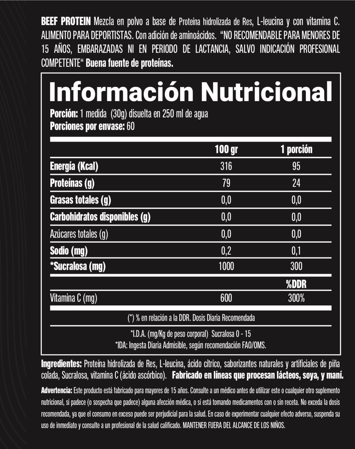 Proteina Beef pro 60 serv + Creatina 300 grs